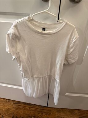 Divided White Peplum Crop Top